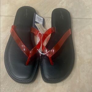 Stylish Black and Red Women's Sandals size 11
